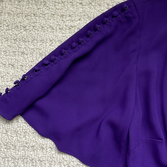 SOLD Ralph Lauren NWT Flutter-Sleeve V-Neck Empire-Waist Dress in Purple Size 6 - Picture 5 of 14